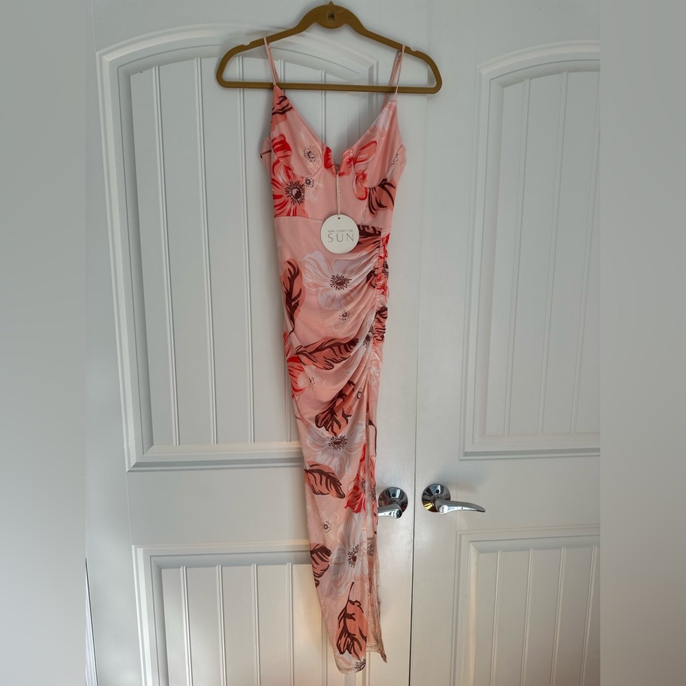 Here Comes the Sun Pink Floral Dress